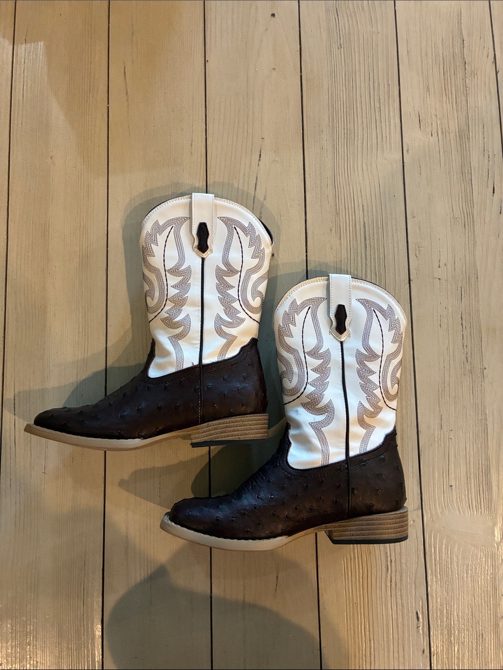 Roper Kids Boots Brown and White